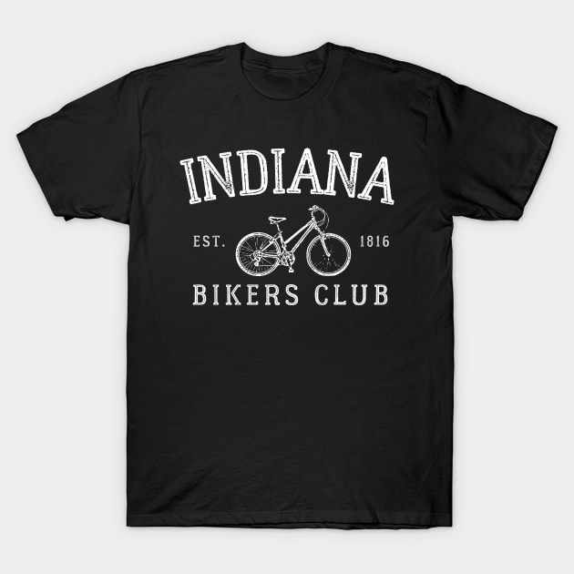 Indiana Bikers Club- Bicycle T-Shirt by Downtown Rose